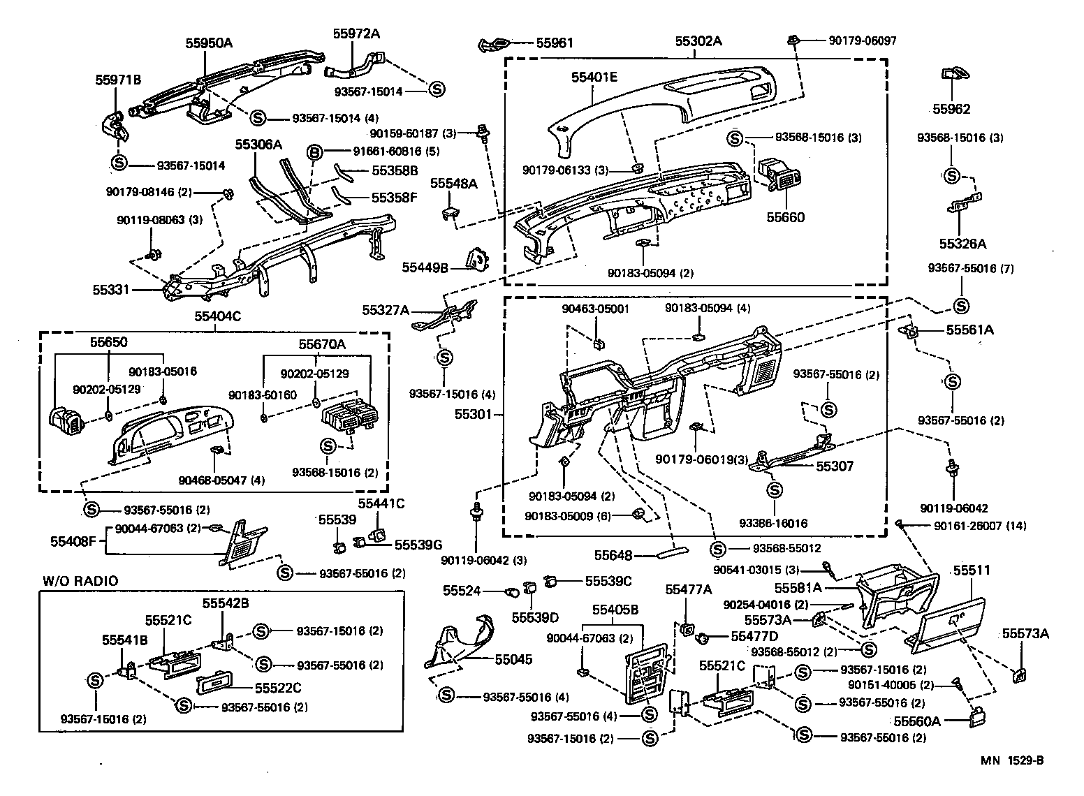 55044-28010 PANEL SUB-ASSY, INSTRUMENT PANEL FINISH, UPPER product image