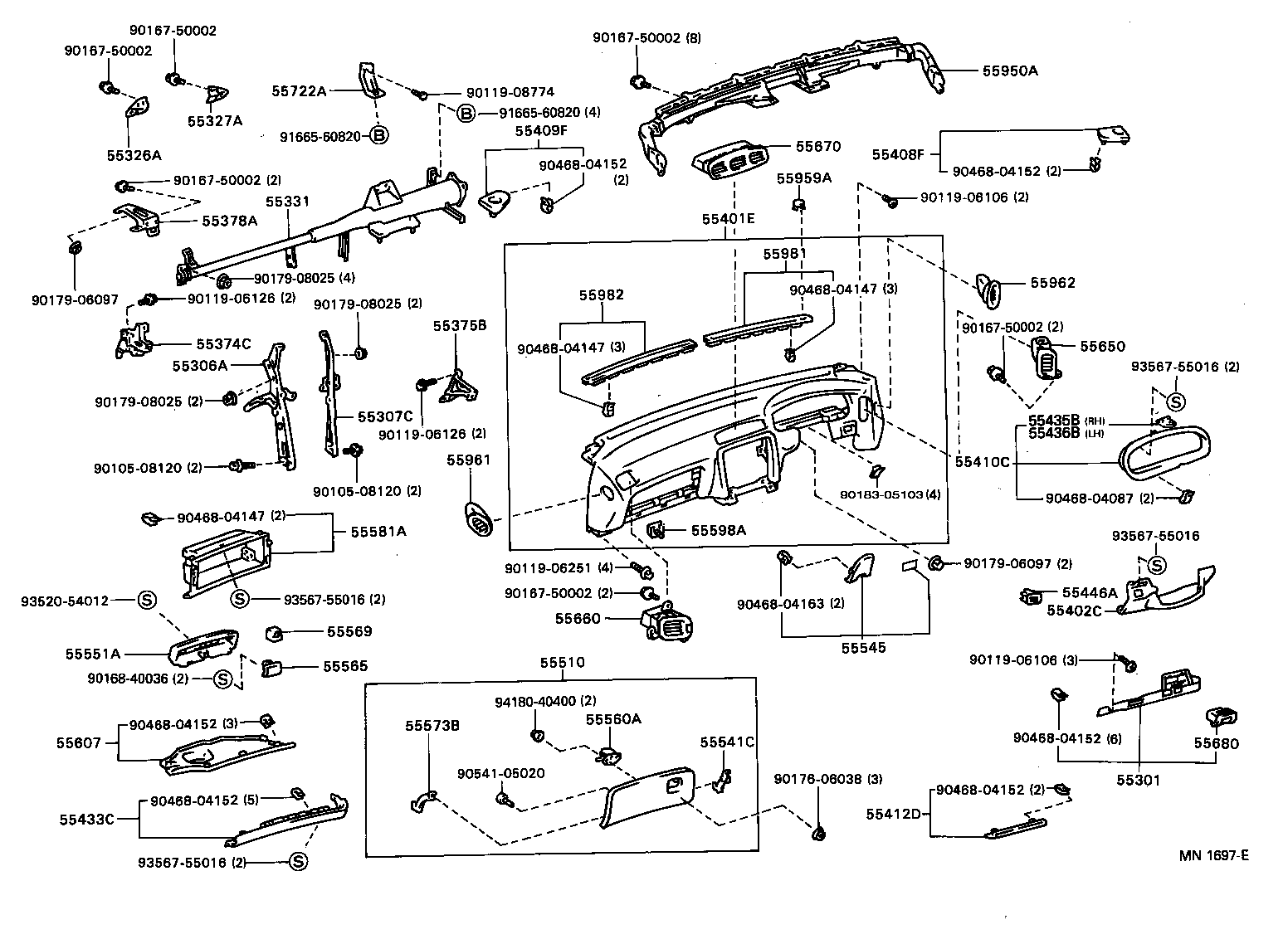 55307-33040 BRACE SUB-ASSY, INSTRUMENT PANEL, NO.2 product image
