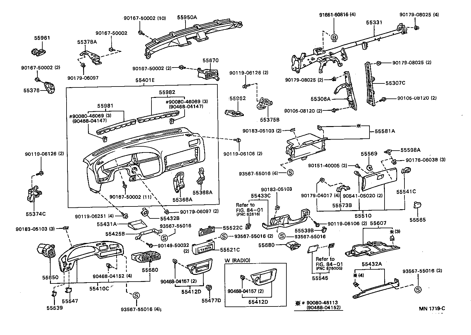 55374-06010 BRACKET, INSTRUMENT PANEL LOWER MOUNTING, NO.1 product image