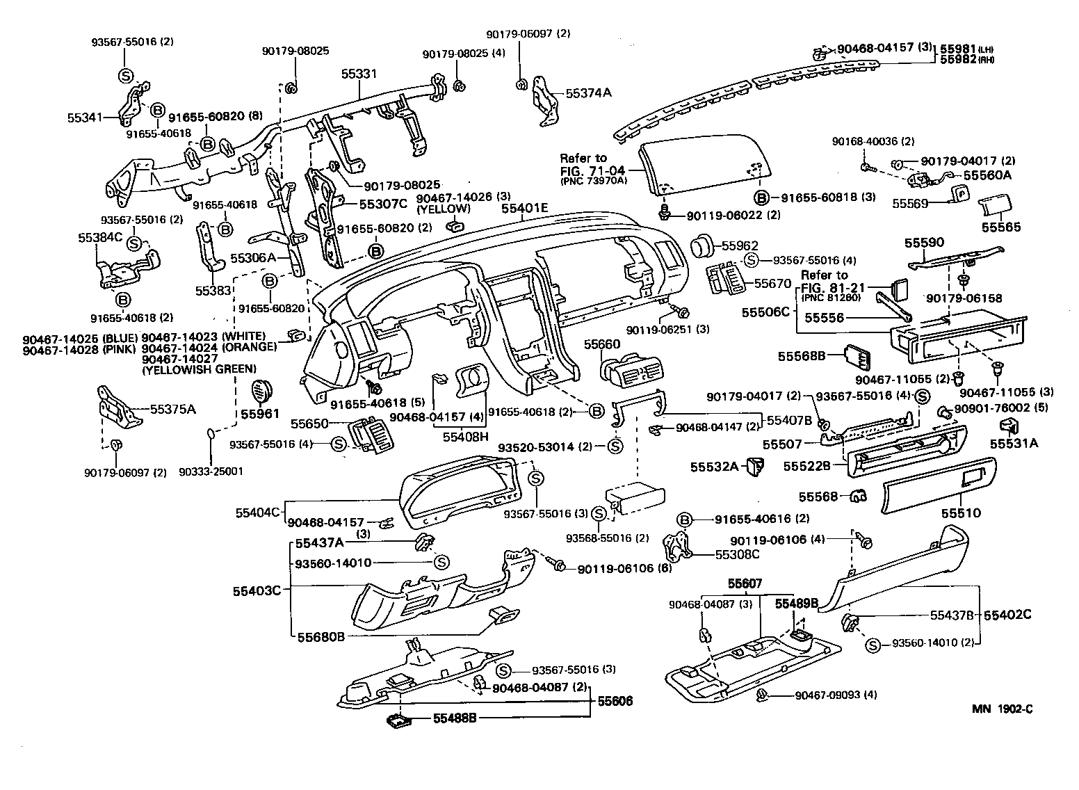 55306-50011 BRACE SUB-ASSY, INSTRUMENT PANEL, NO.1 product image