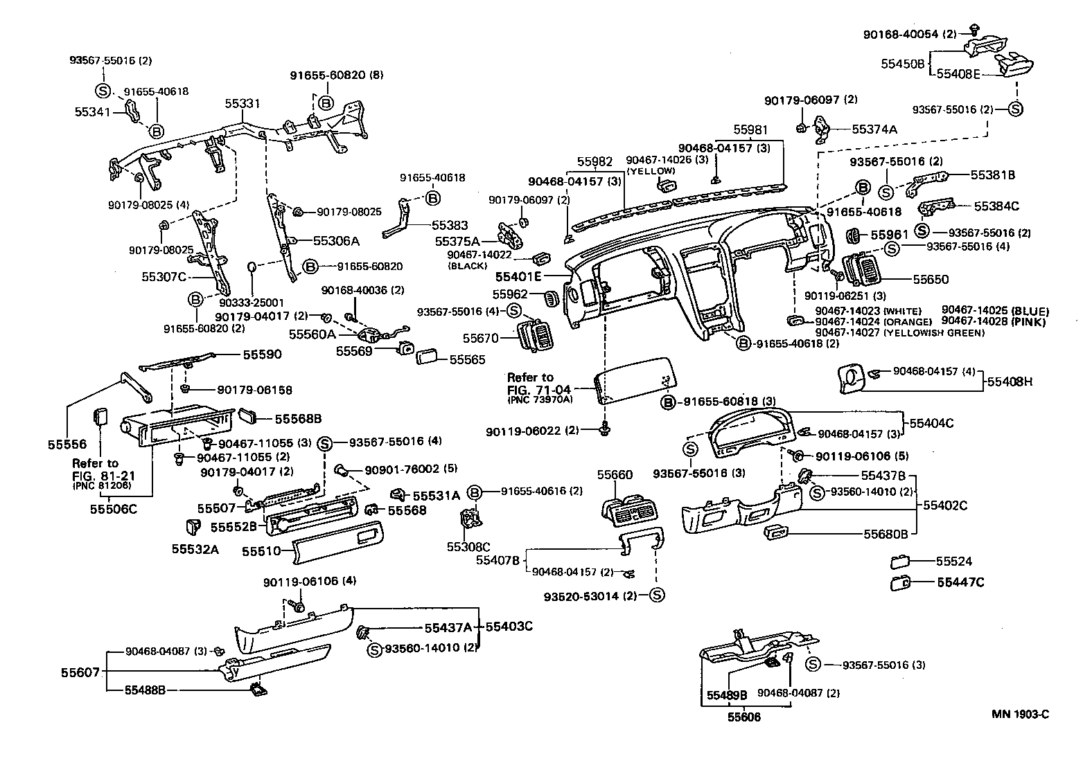 55306-50011 BRACE SUB-ASSY, INSTRUMENT PANEL, NO.1 product image