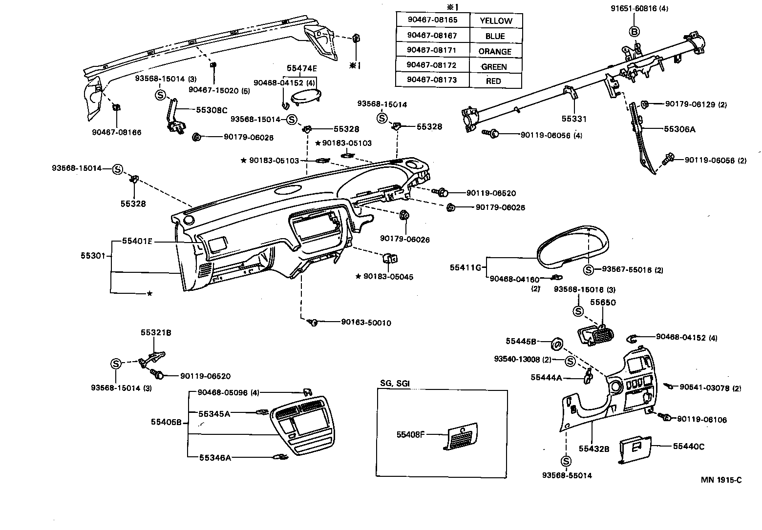 55405-20120 PANEL SUB-ASSY, INSTRUMENT CLUSTER FINISH, CENTER product image