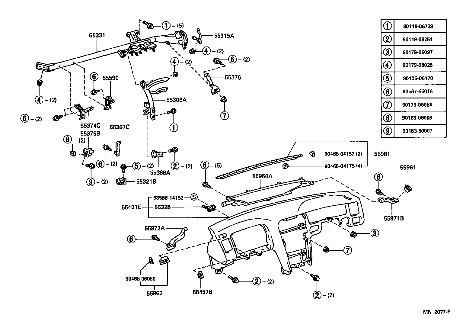 55405-22240 PANEL SUB-ASSY, INSTRUMENT CLUSTER FINISH, CENTER product image