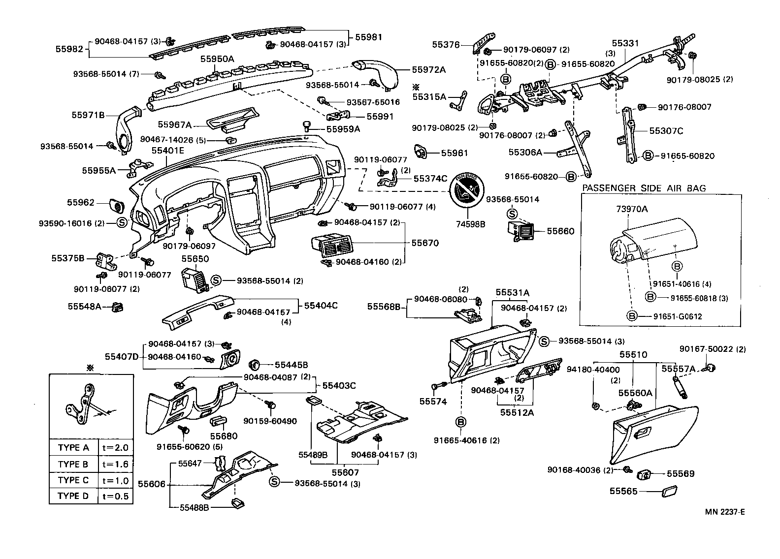 55306-30230 BRACE SUB-ASSY, INSTRUMENT PANEL, NO.1 product image