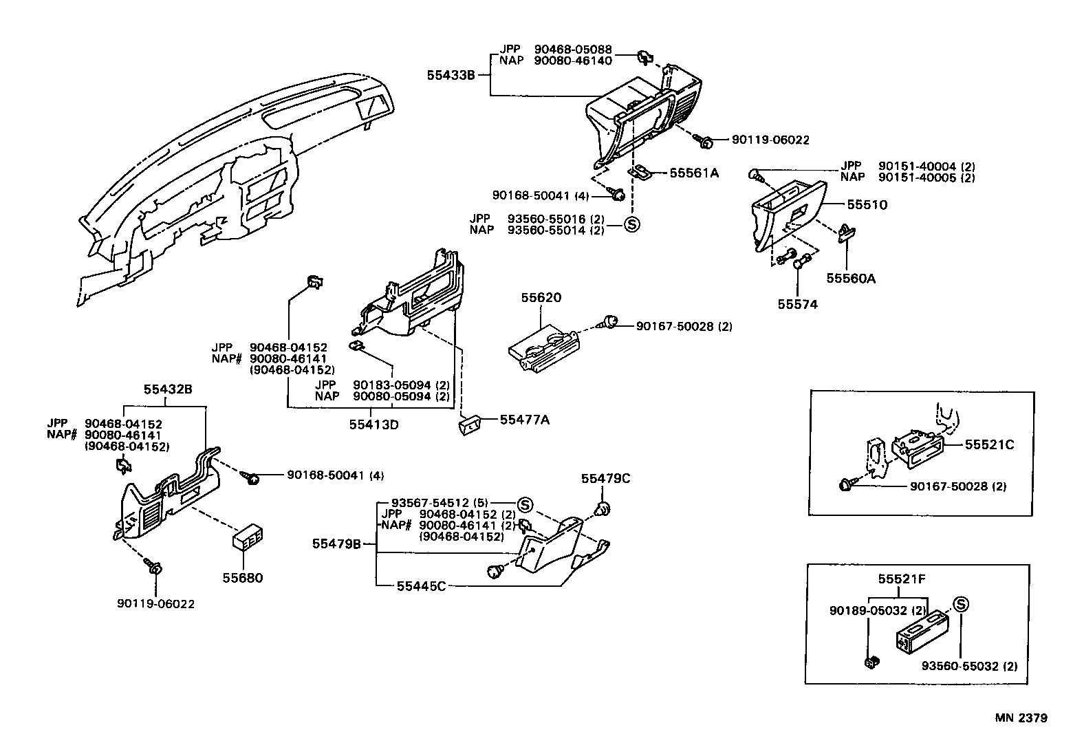 55306-04010 BRACE SUB-ASSY, INSTRUMENT PANEL, NO.1 product image