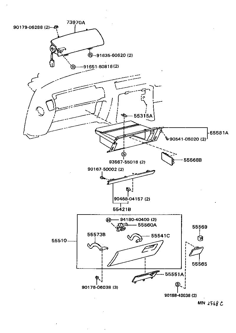 55307-33040 BRACE SUB-ASSY, INSTRUMENT PANEL, NO.2 product image