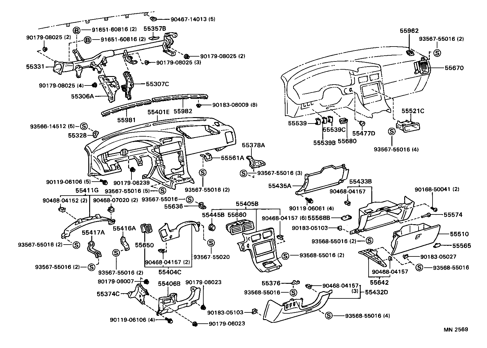 55405-17050 PANEL SUB-ASSY, INSTRUMENT CLUSTER FINISH, CENTER product image