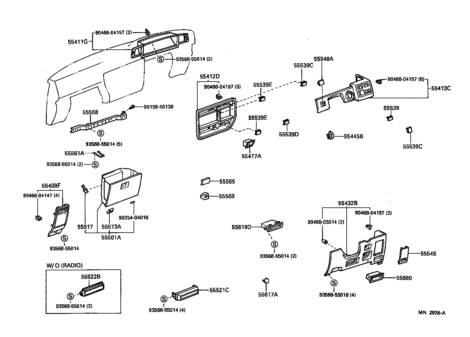 55306-60040 BRACE SUB-ASSY, INSTRUMENT PANEL, NO.1 product image