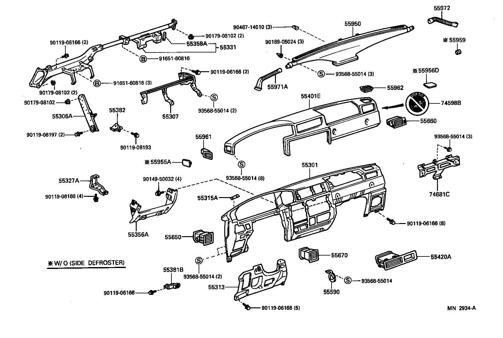 55307-60010 REINFORCEMENT SUB-ASSY, INSTRUMENT PANEL, LOWER product image