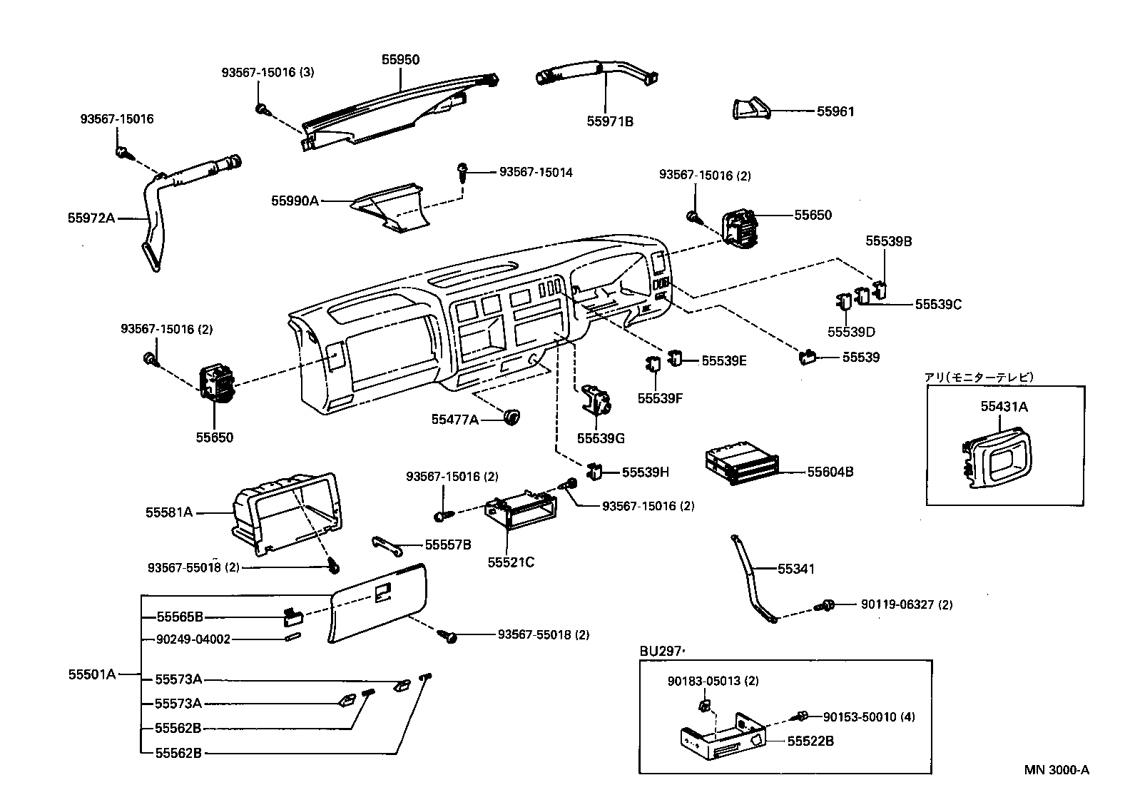55405-37110 PANEL SUB-ASSY, INSTRUMENT CLUSTER FINISH, CENTER product image