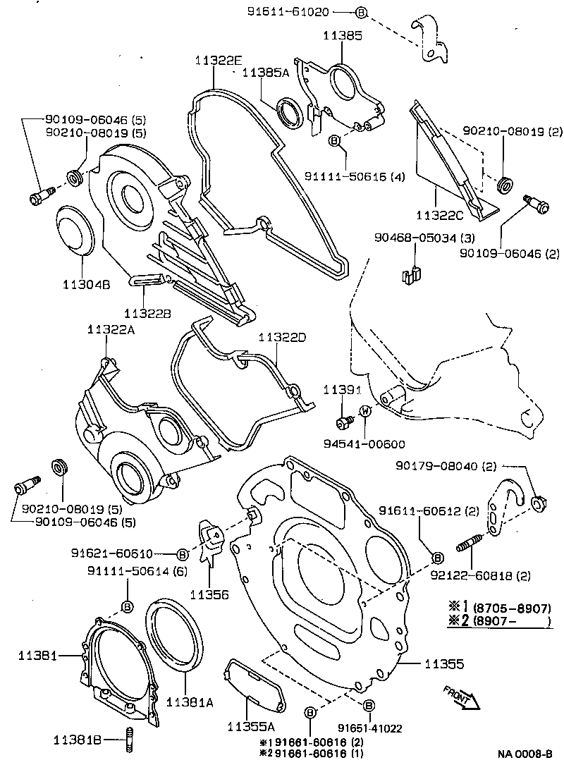 11303-11020 COVER, TIMING BELT, NO.2 product image