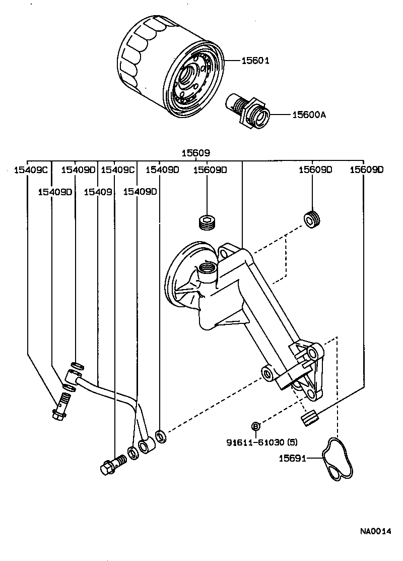15116-54021 UNION(FOR OIL FILTER) product image
