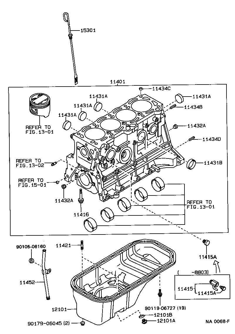 11401-19445 BLOCK SUB-ASSY, CYLINDER product image