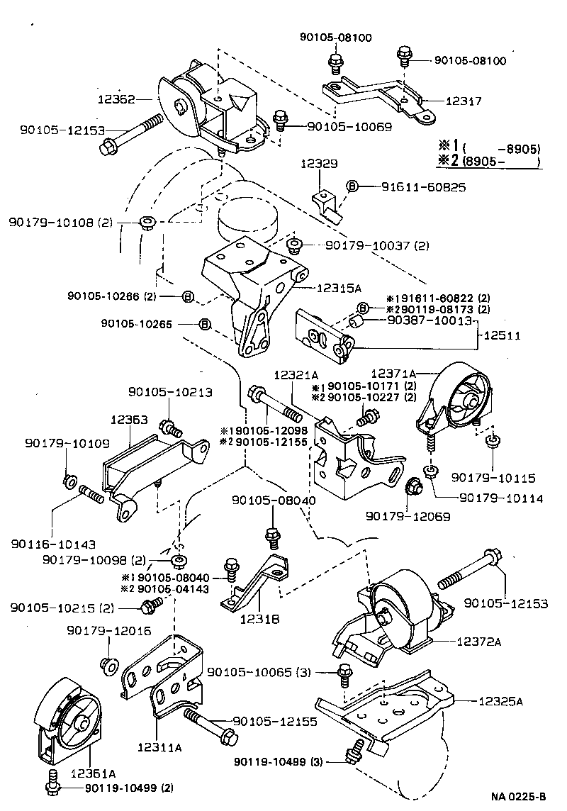 12372-16100 INSULATOR, ENGINE MOUNTING, LH(FOR TRANSVERSE ENGINE) product image