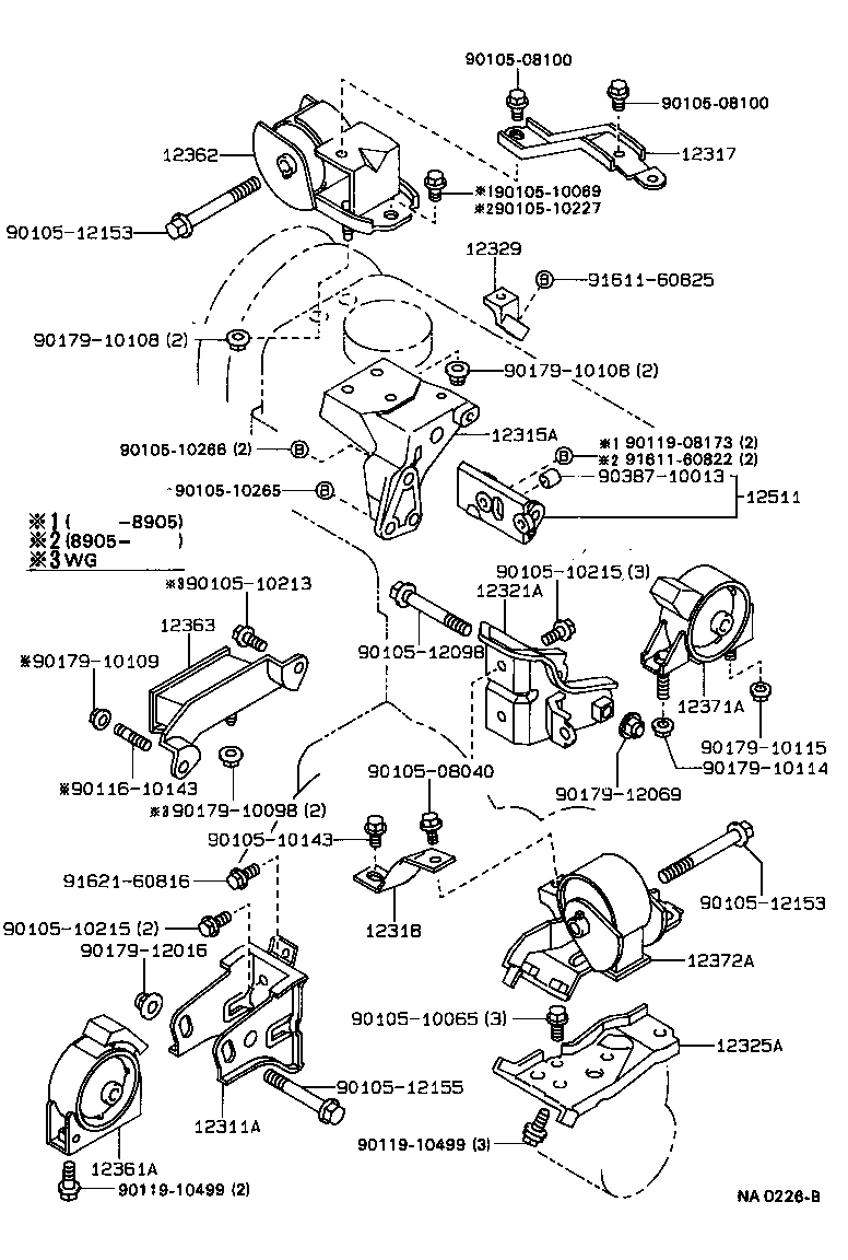 12372-16100 INSULATOR, ENGINE MOUNTING, LH(FOR TRANSVERSE ENGINE) product image