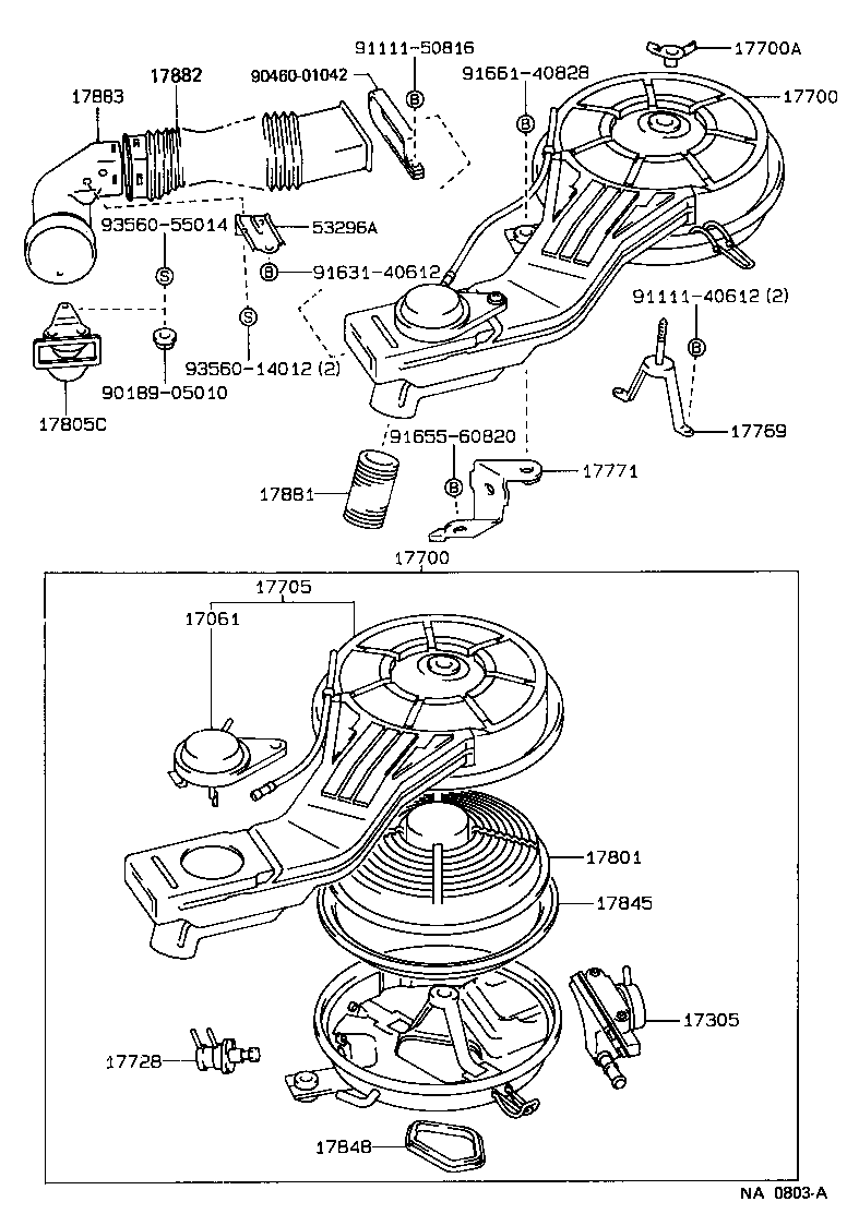 17705-11380 CAP SUB-ASSY, AIR CLEANER product image