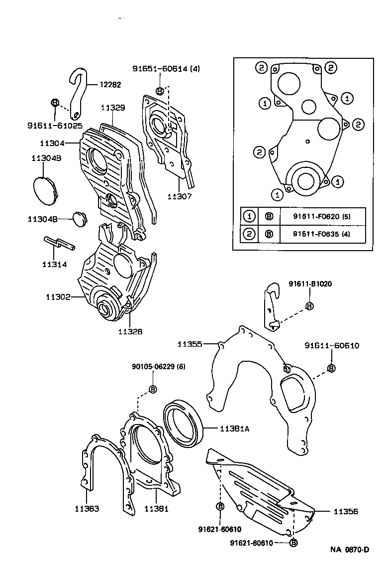 11304-46080 COVER, SUB-ASSY, TIMING BELT, NO.3 product image