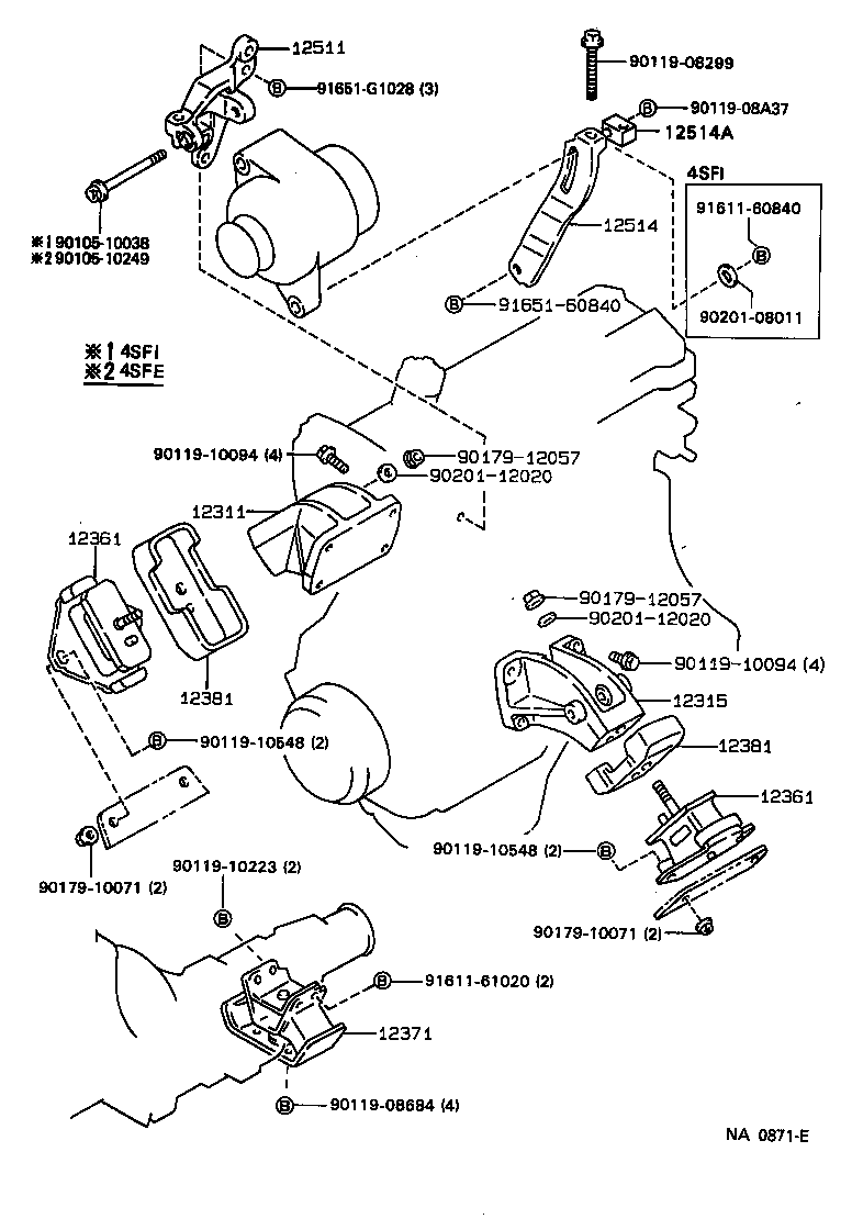 12381-70020 STABILIZER, ENGINE MOUNTING product image
