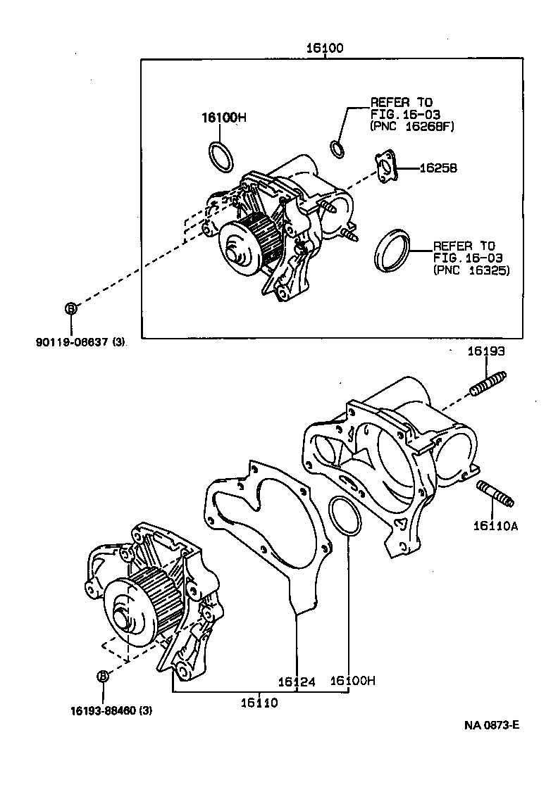 16100-79055 PUMP ASSY, ENGINE WATER product image