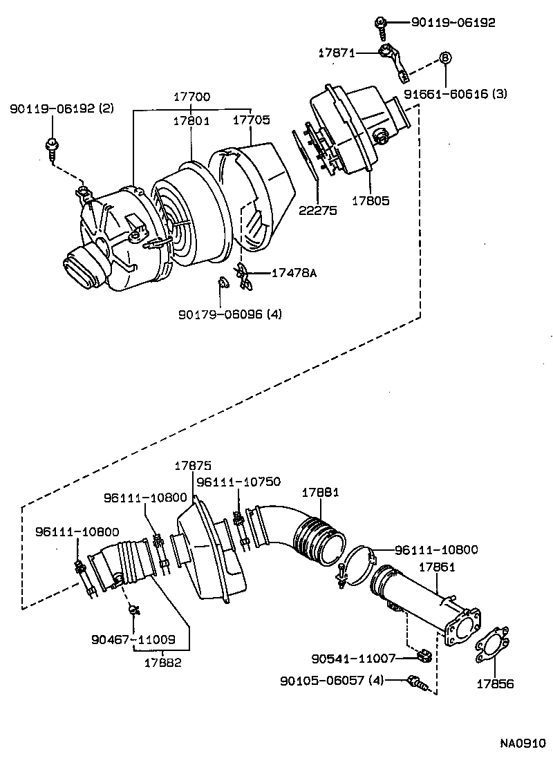 17705-42140 CAP SUB-ASSY, AIR CLEANER product image
