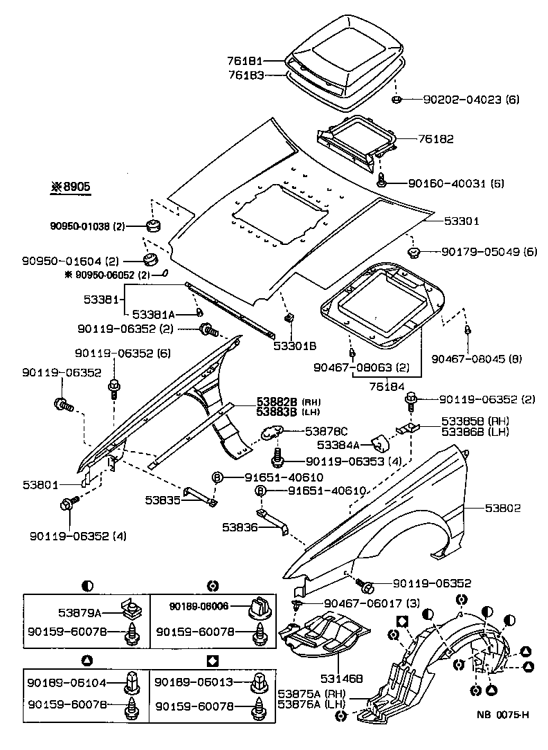 53875-12200 LINER, FRONT FENDER, RH product image