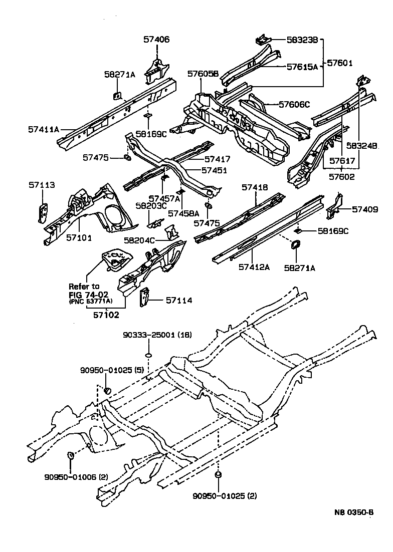 57606-13060 MEMBER SUB-ASSY, REAR ABSORBER MOUNTING product image