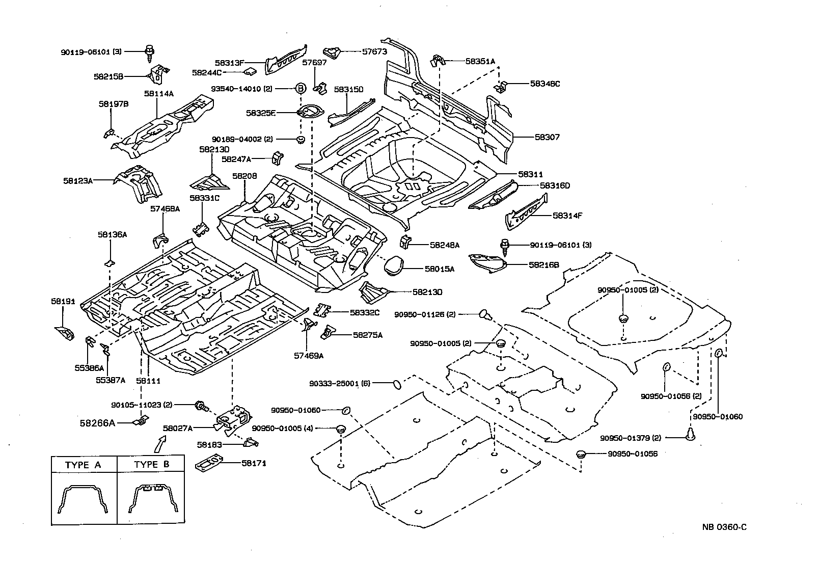 58015-13010 REINFORCE SUB-ASSY, BELT ANCHOR, NO.3 RH product image