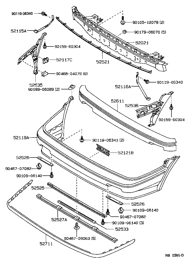 52116-12220 SUPPORT, FRONT BUMPER SIDE, LH product image
