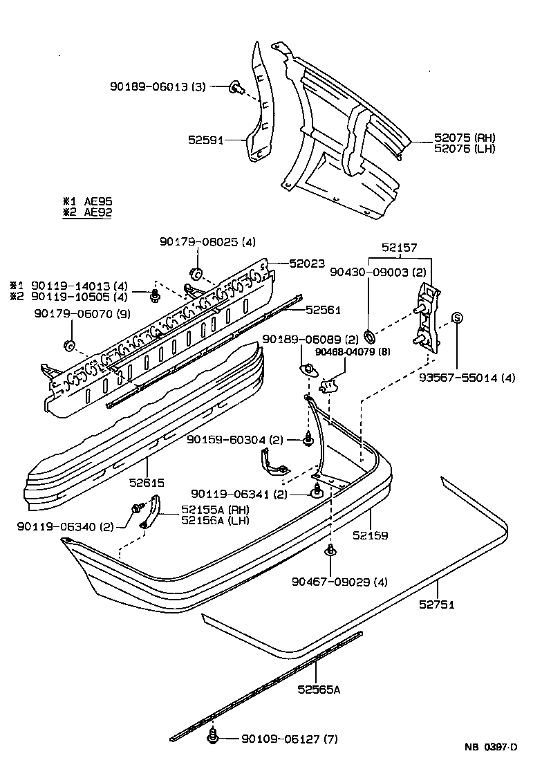 52156-12140 SUPPORT, REAR BUMPER SIDE, LH product image
