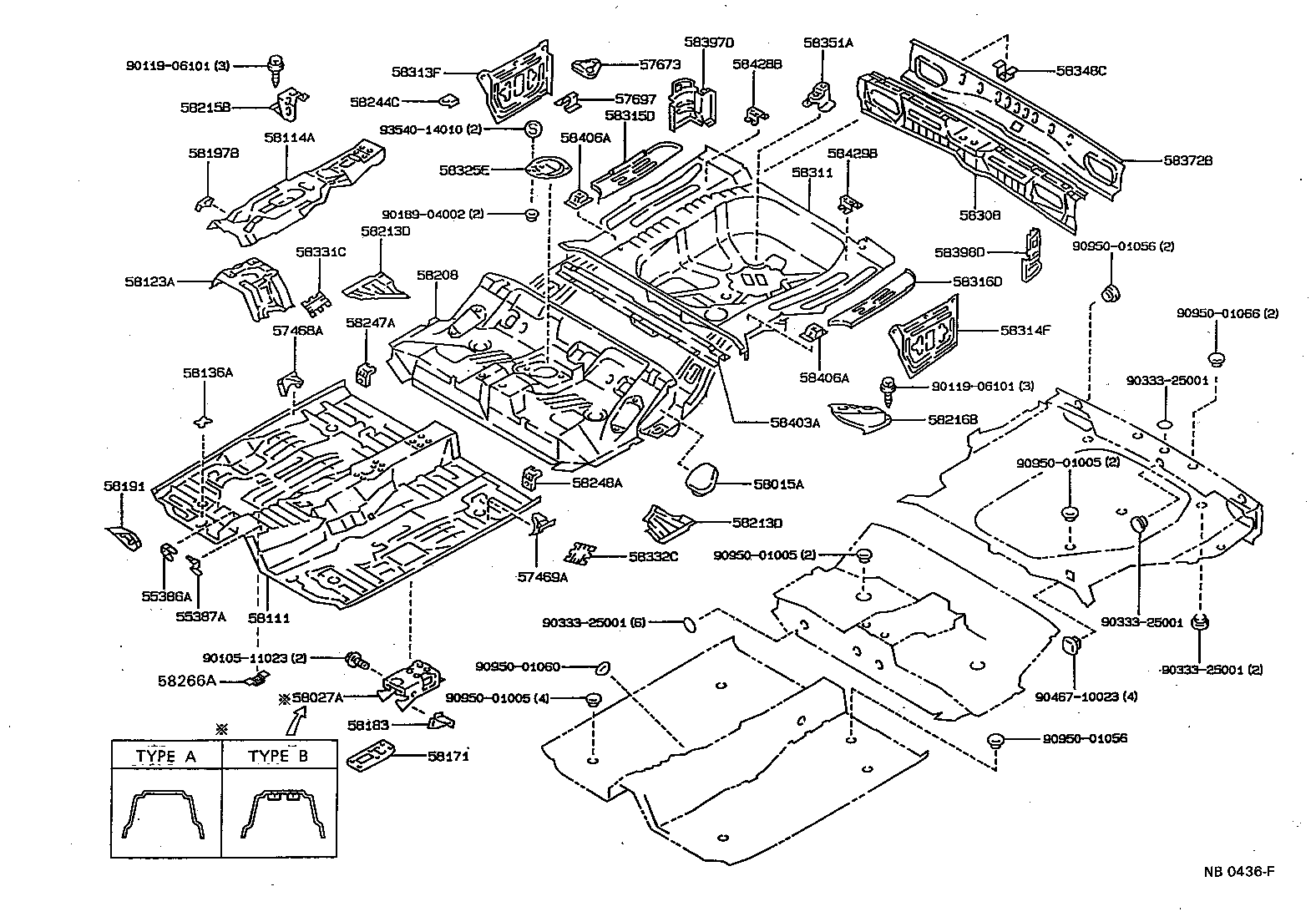 58015-13010 REINFORCE SUB-ASSY, BELT ANCHOR, NO.3 RH product image