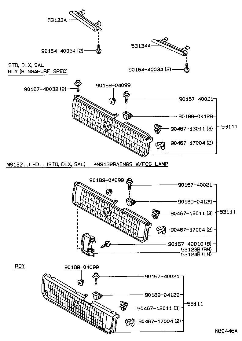 53111-30460 GRILLE, RADIATOR product image