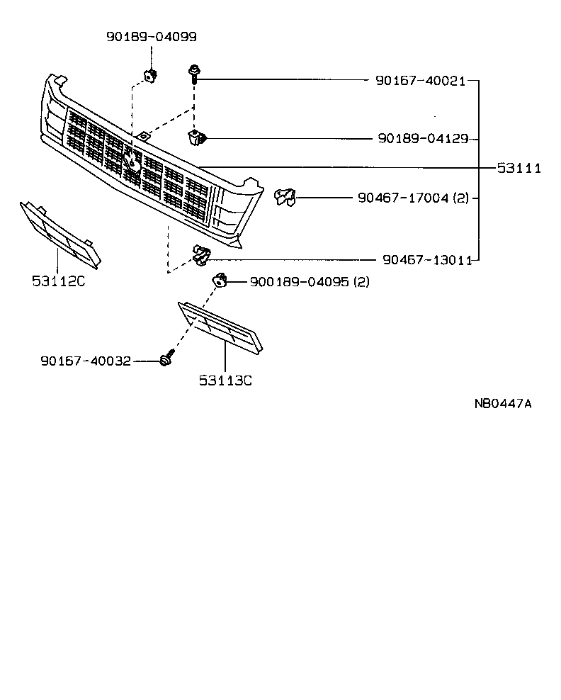 53111-30460 GRILLE, RADIATOR product image