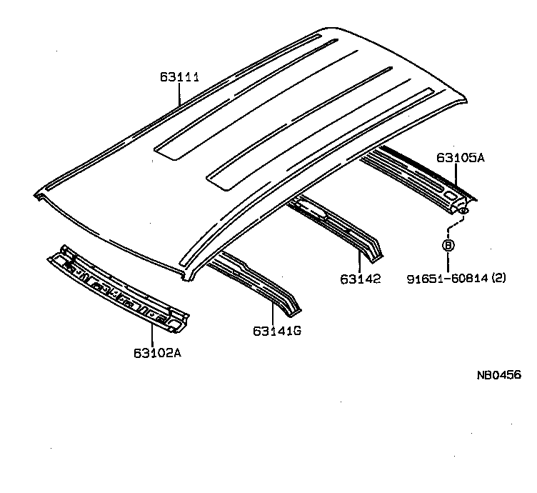 63111-12912 PANEL, ROOF product image