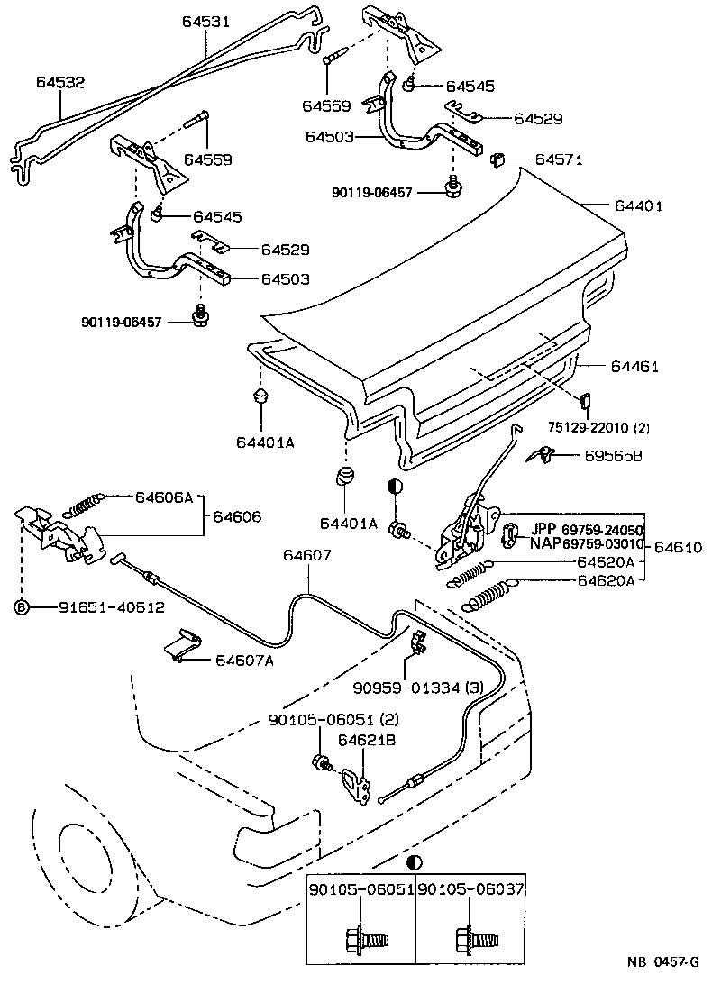 64459-12010 CUSHION(FOR LUGGAGE COMPARTMENT DOOR PANEL) product image