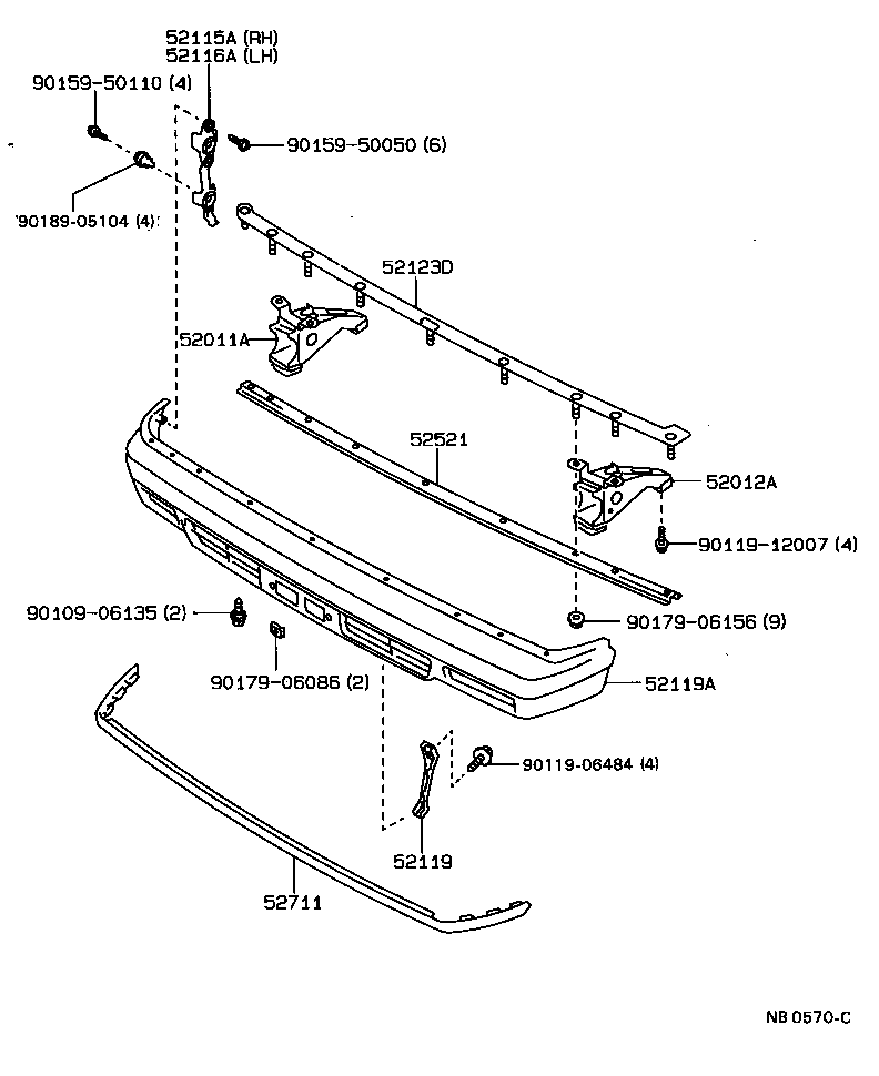 52012-20140 ARM SUB-ASSY, FRONT BUMPER, LH product image