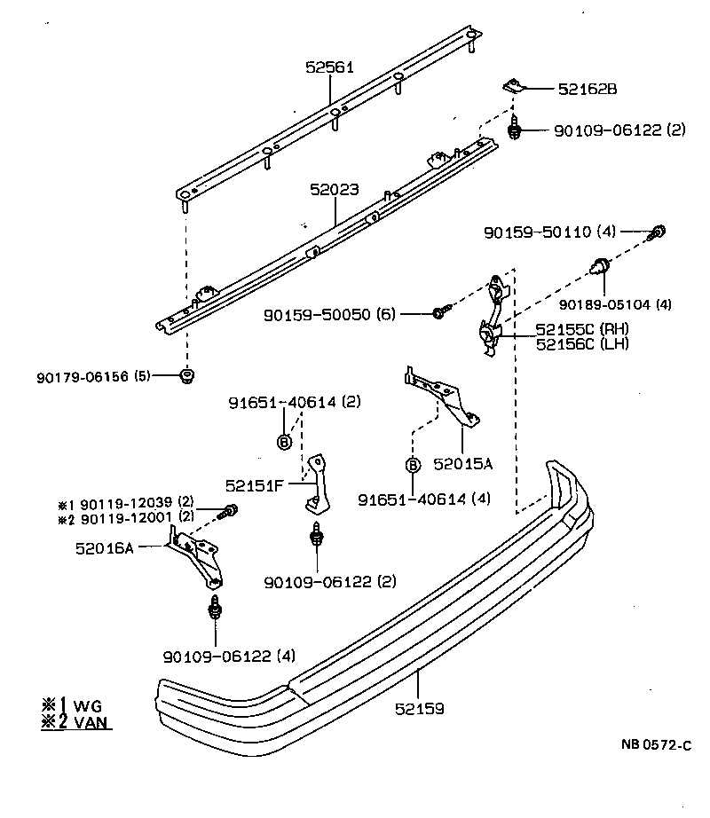 52181-95503 ARM SUB-ASSY, REAR BUMPER, RH product image