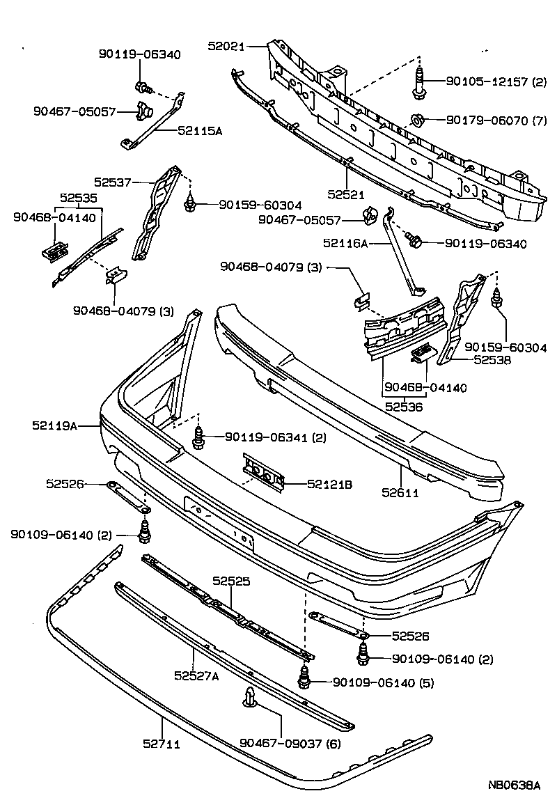 52115-12270 SUPPORT, FRONT BUMPER SIDE, RH product image