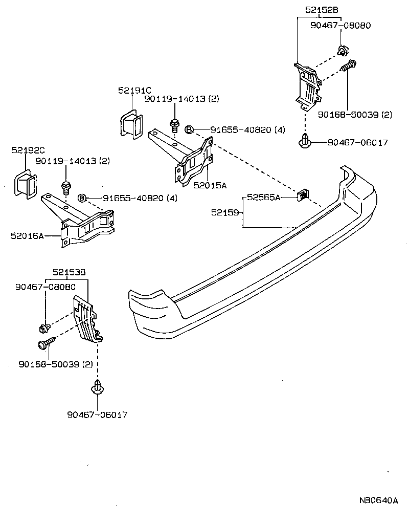 52159-12750 COVER, REAR BUMPER product image