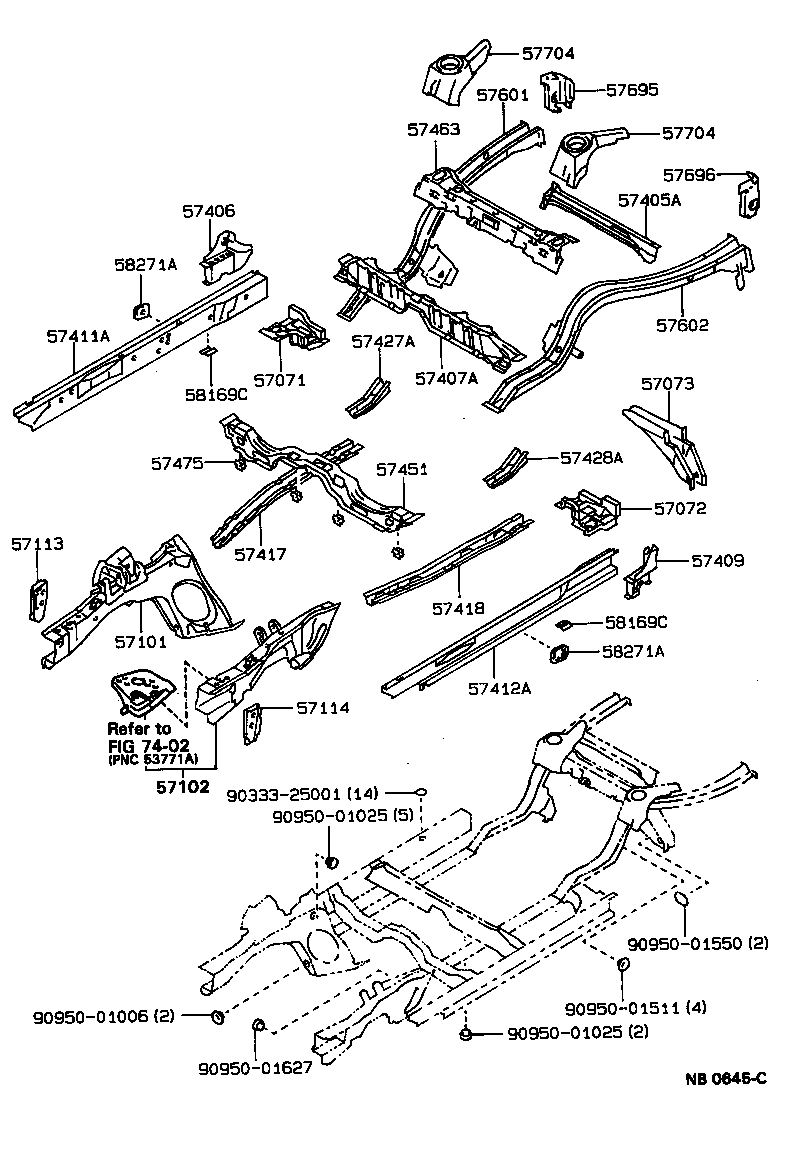 57606-13060 MEMBER SUB-ASSY, REAR ABSORBER MOUNTING product image