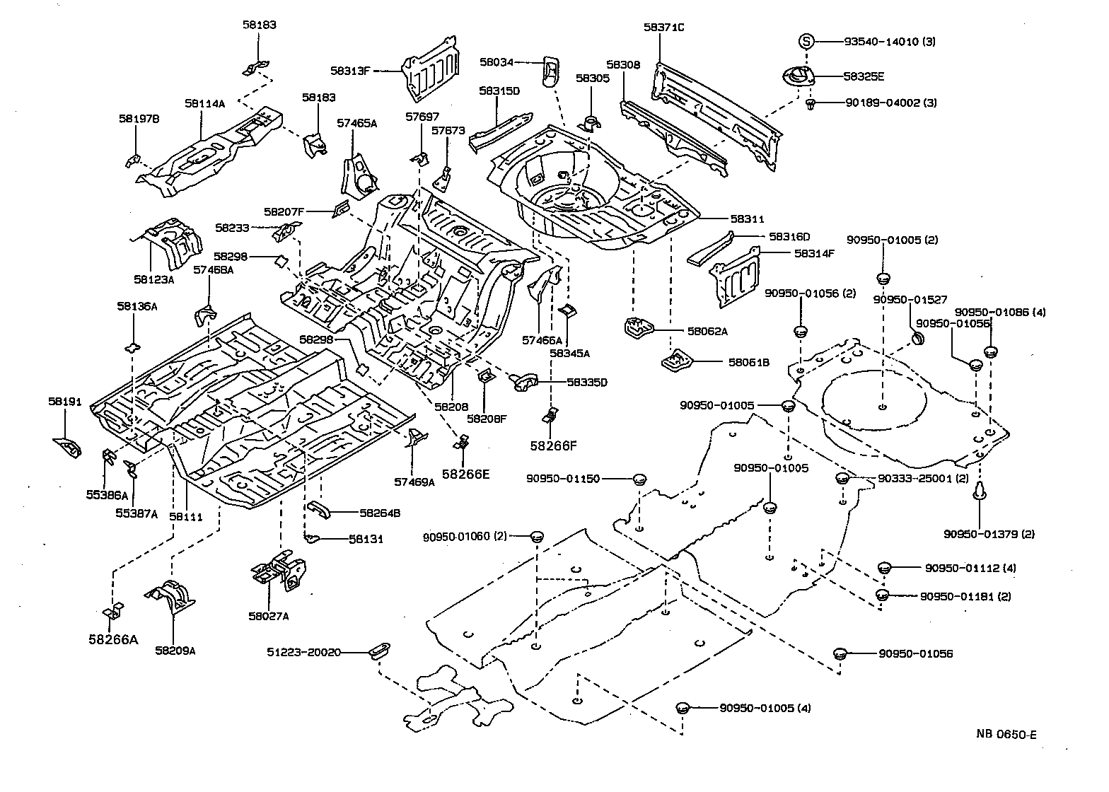 58015-13010 REINFORCE SUB-ASSY, BELT ANCHOR, NO.3 RH product image