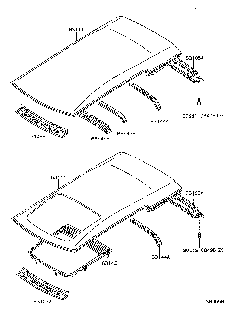 63102-13010 PANEL SUB-ASSY, WINDSHIELD HEADER product image