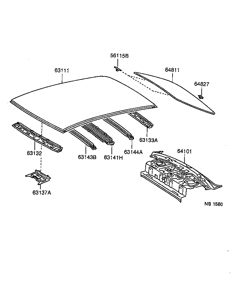 63132-20240 PANEL, WINDSHIELD HEADER, INNER product image