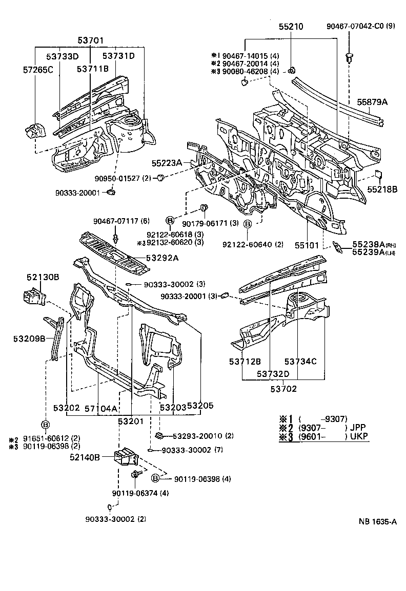 55239-20060 PLATE, DASH PANEL INSULATOR, NO.3 product image