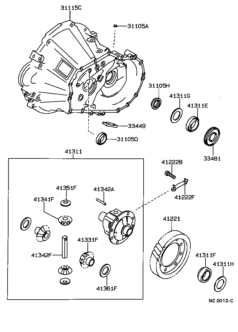 41310-12080 CASE ASSY, DIFFERENTIAL product image