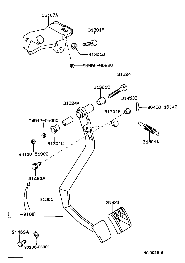 31301-12340 PEDAL SUB-ASSY, CLUTCH product image