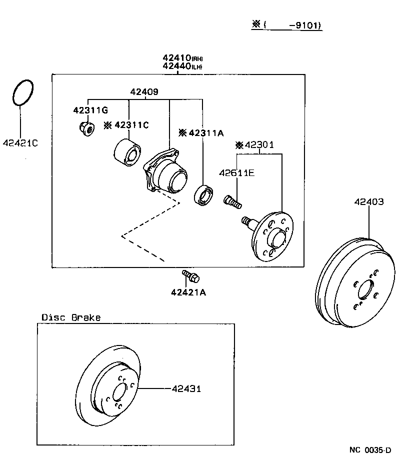 42403-20040 DRUM SUB-ASSY, REAR BRAKE product image
