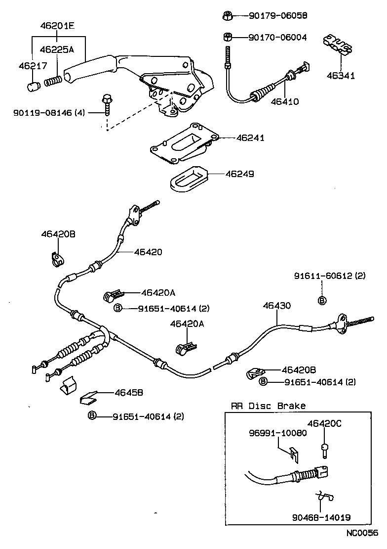 46201-12110 LEVER SUB-ASSY, PARKING BRAKE product image