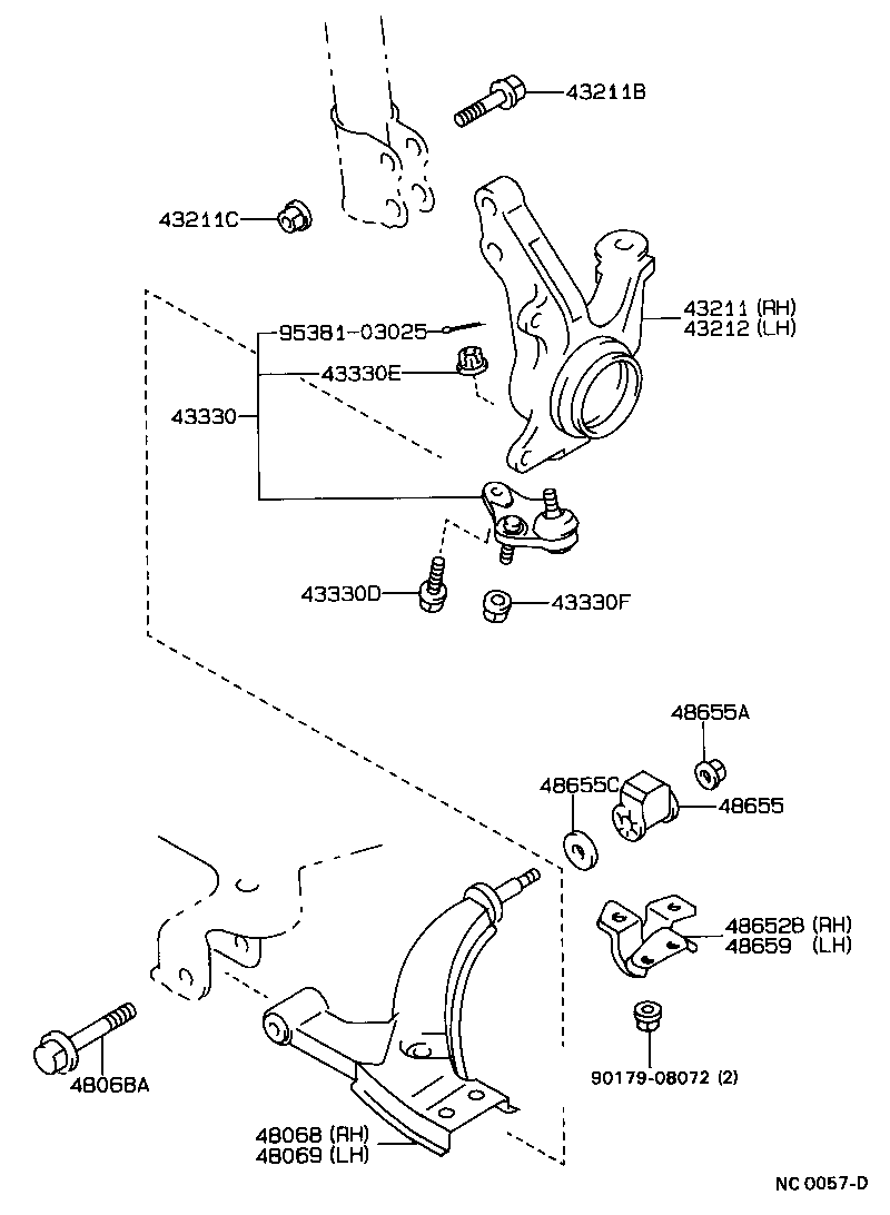 43330-19065 JOINT ASSY, LOWER BALL, FRONT product image
