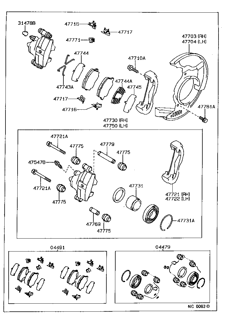 04465-12250 PAD KIT, DISC BRAKE, FRONT product image