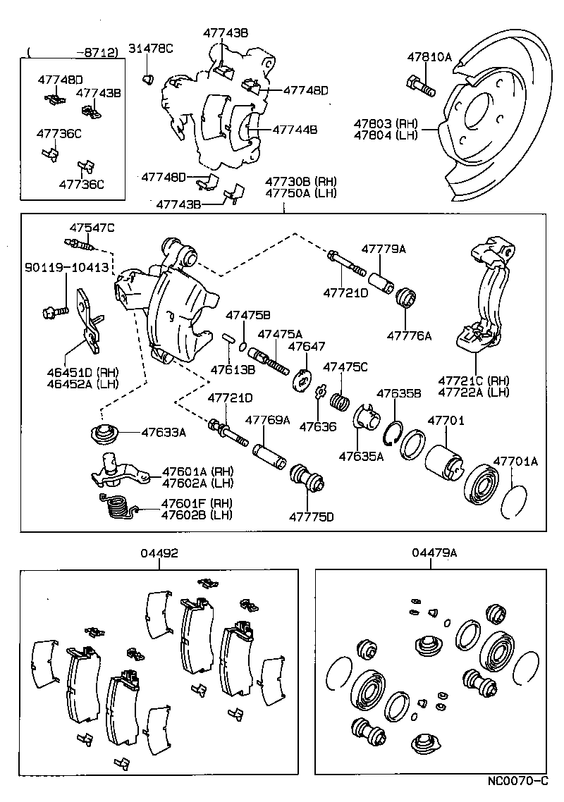 04492-12050 PAD KIT, DISC BRAKE, REAR product image